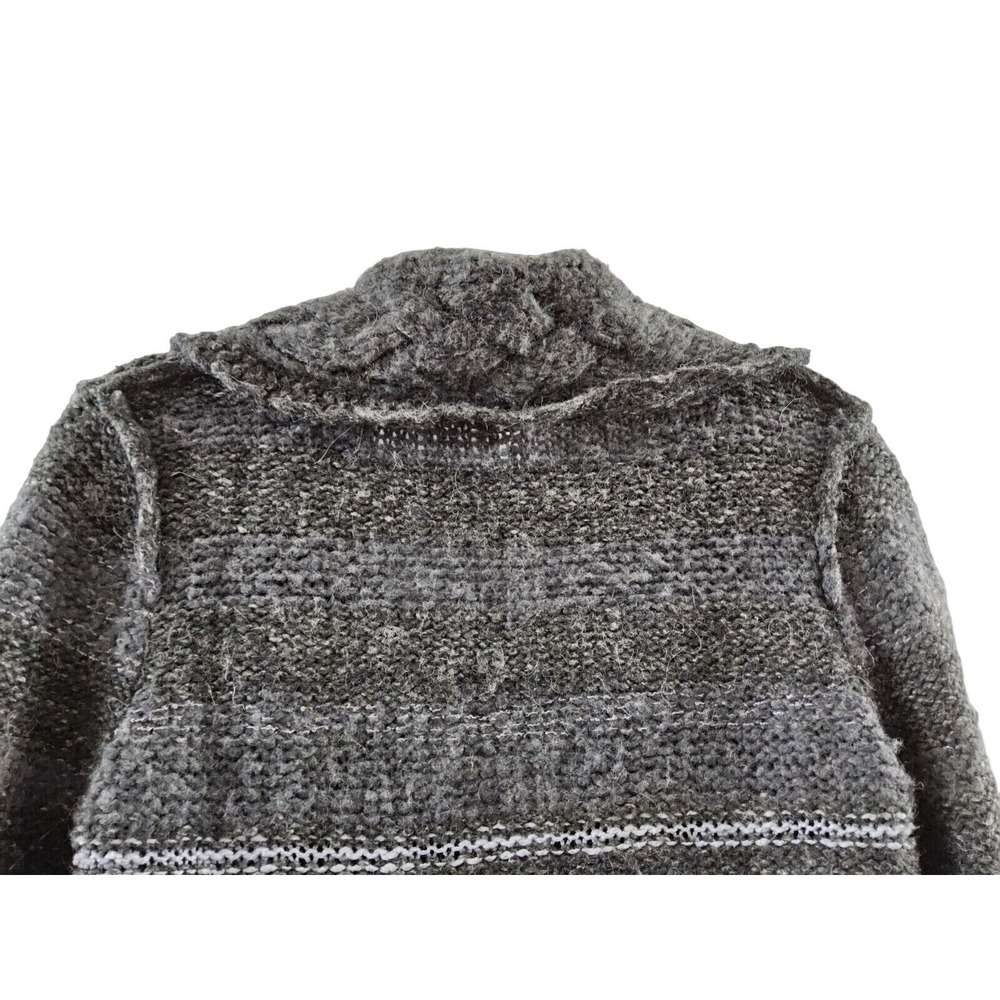 Womans Sz M Free People Cardigan Sweater Wool Gray Bohemian Boho Jacket Crochet - Picture 4 of 4